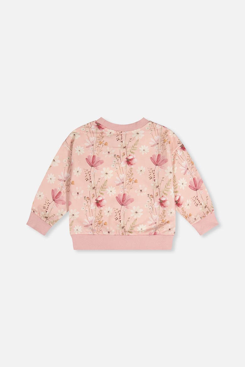 French Terry Floral Ribbed Cuff Sweatshirt, Alternate, color, Pink Printed Flowers