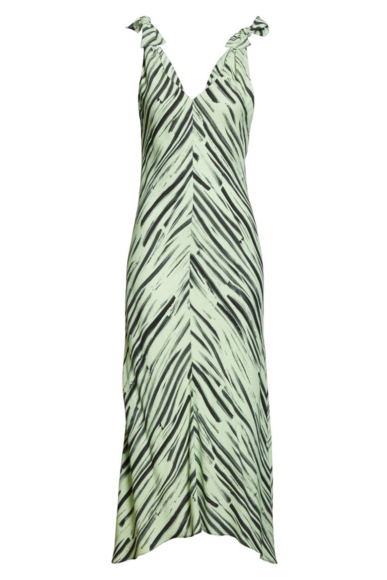 Brushstroke Print Georgette Dress, Alternate, color, PISTACHIO/ BLACK BRUSHSTROKE