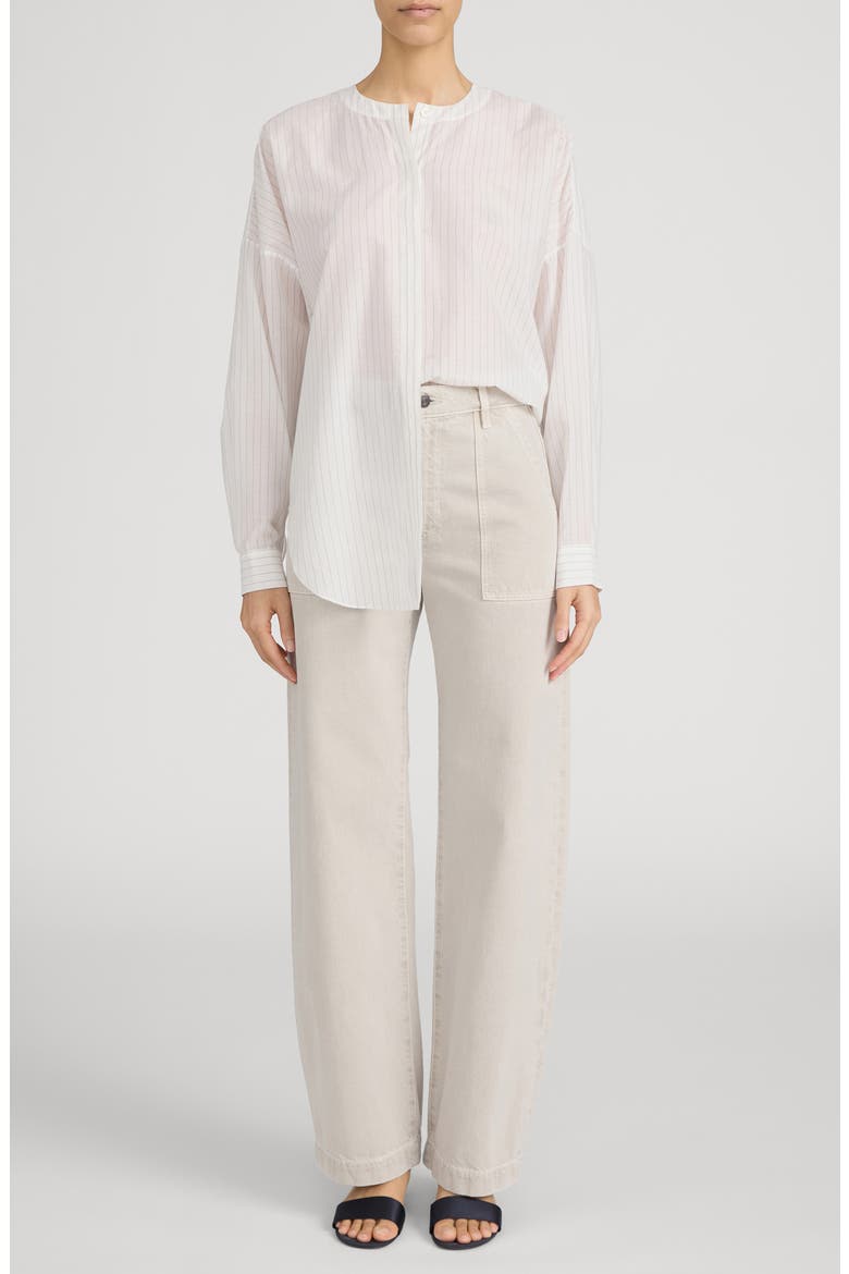The Bow High Waist Wide Leg Utility Jeans, Alternate, color, FLAX