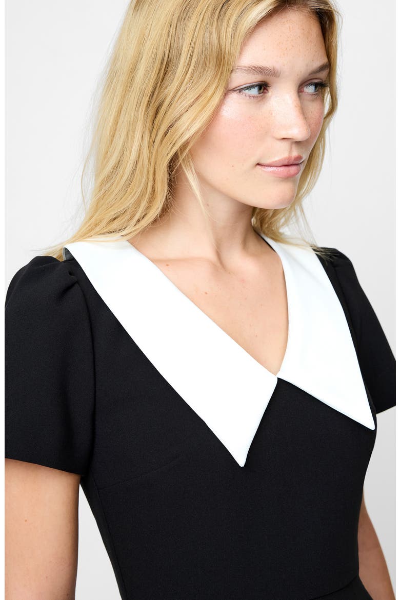 Azra Collared Minidress, Alternate, color, BLACK-WHITE