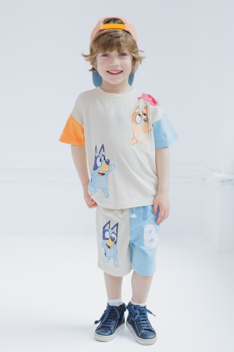 T-Shirt and Shorts Set with Hat, Alternate, color, Bluey Bingo Multi