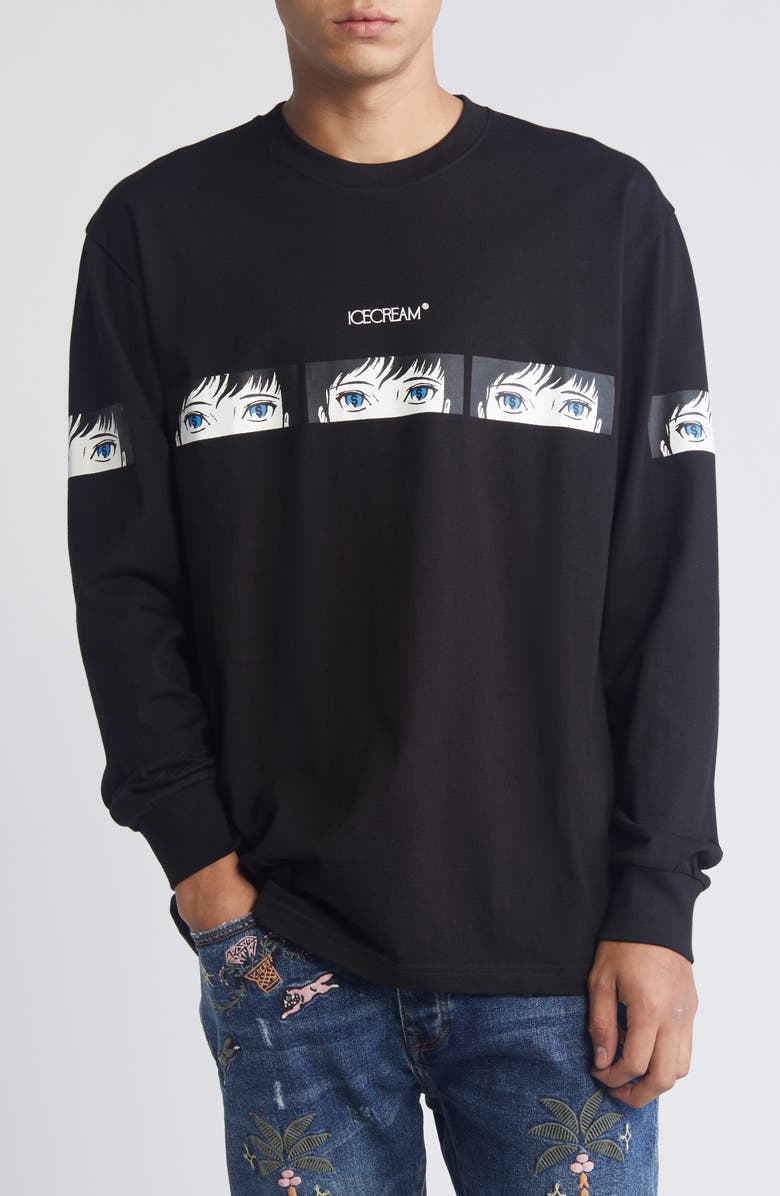 ICECREAM These Eyes Long Sleeve Cotton Graphic T-Shirt, Main, color,
