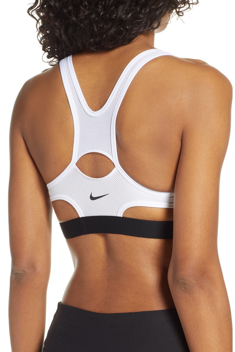 Classic Logo Sports Bra, Alternate, color, WHITE/ BLACK/ BLACK