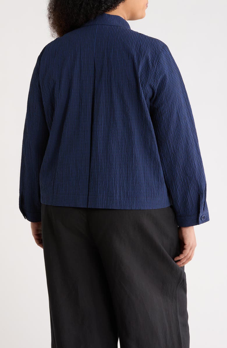 Eileen Fisher Classic Seersucker Shirt Jacket, Alternate, color, Deep Dive