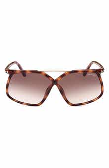 TOM FORD Meryl 64mm Gradient Polarized Oversize Square Sunglasses