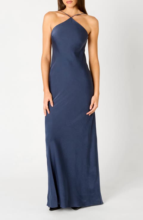 Kelton Cowl Back Satin Gown