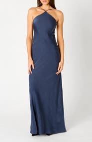 Nia Kelton Cowl Back Satin Gown