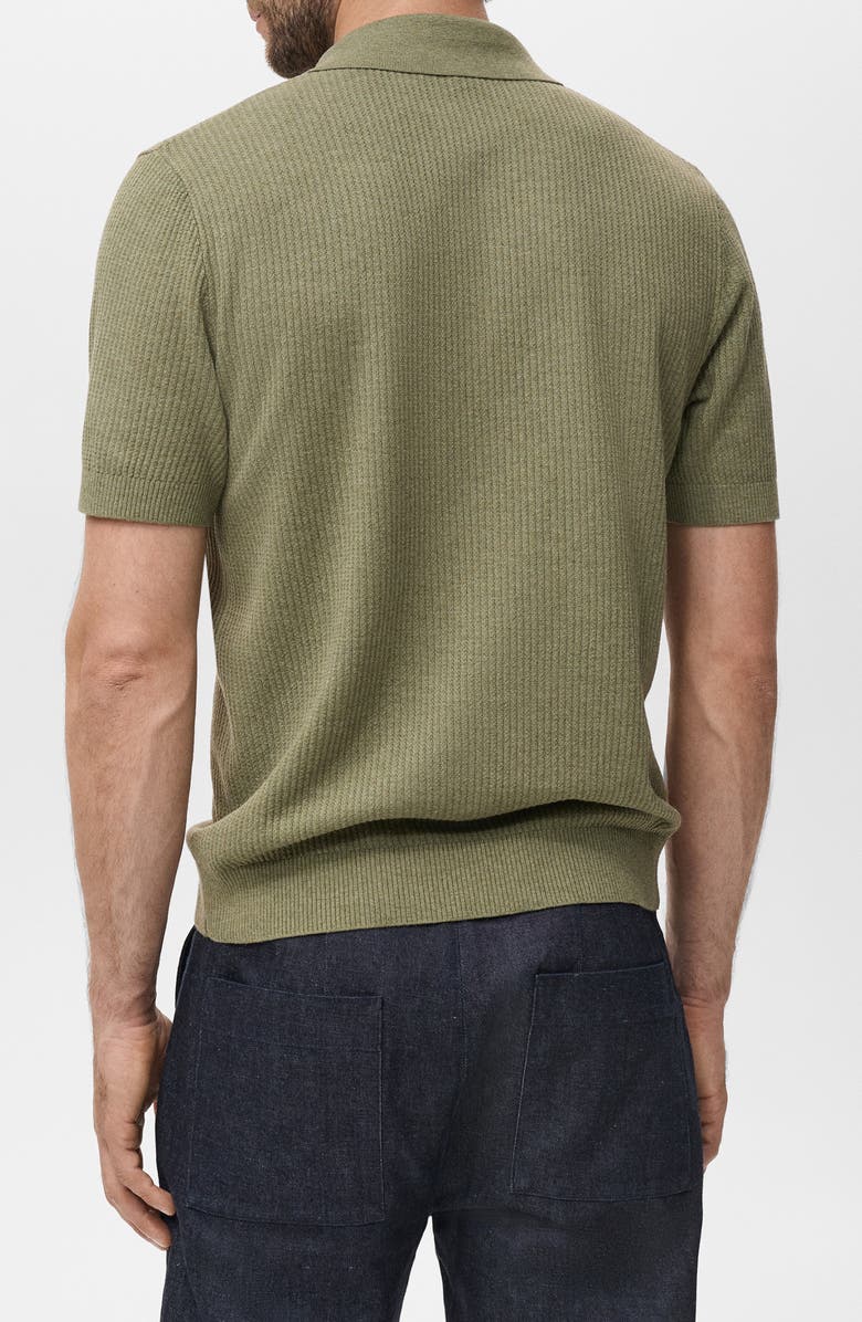 MANGO Ribbed Polo Sweater, Alternate, color, Dark Green