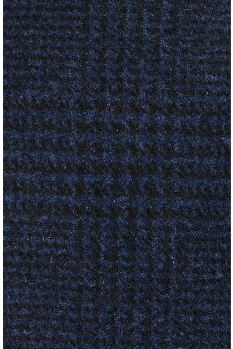 Plaid Slim Balmacaan Coat, Alternate, color, NAVY