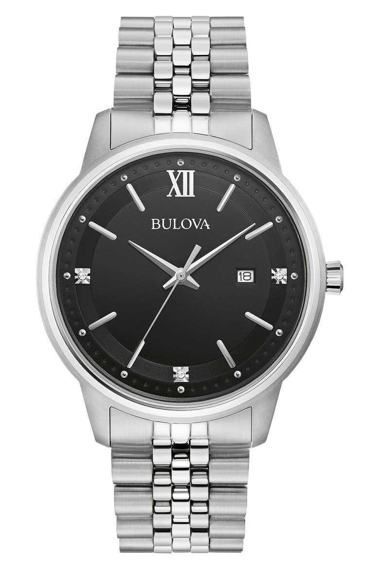 Surveyor Diamond Bracelet Watch, 34mm, Alternate, color, SILVER