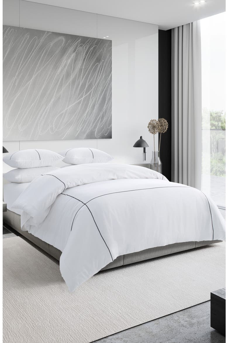 Zigzag Cotton Sateen Comforter & Sham Set, Alternate, color, WHITE