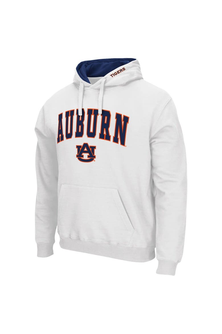 Men's Colosseum White Auburn Tigers Arch & Logo 3.0 Pullover Hoodie, Alternate, color, White