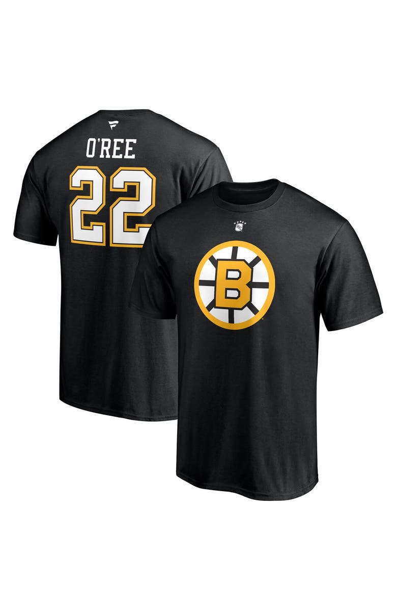 FANATICS Men's Fanatics Branded Willie O'Ree Black Boston Bruins Authentic Stack Retired Player Name & Number T-Shirt, Main, color, Black