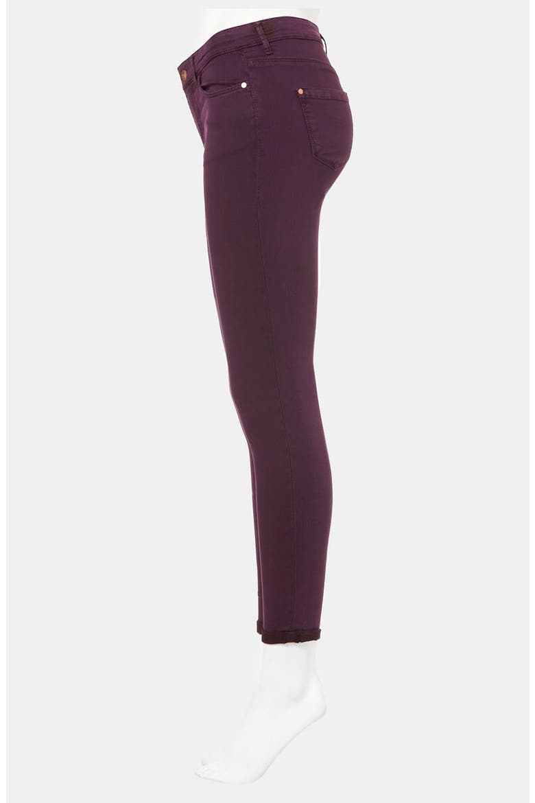 Moto 'Leigh' Skinny Jeans, Alternate, color, BORDEAUX