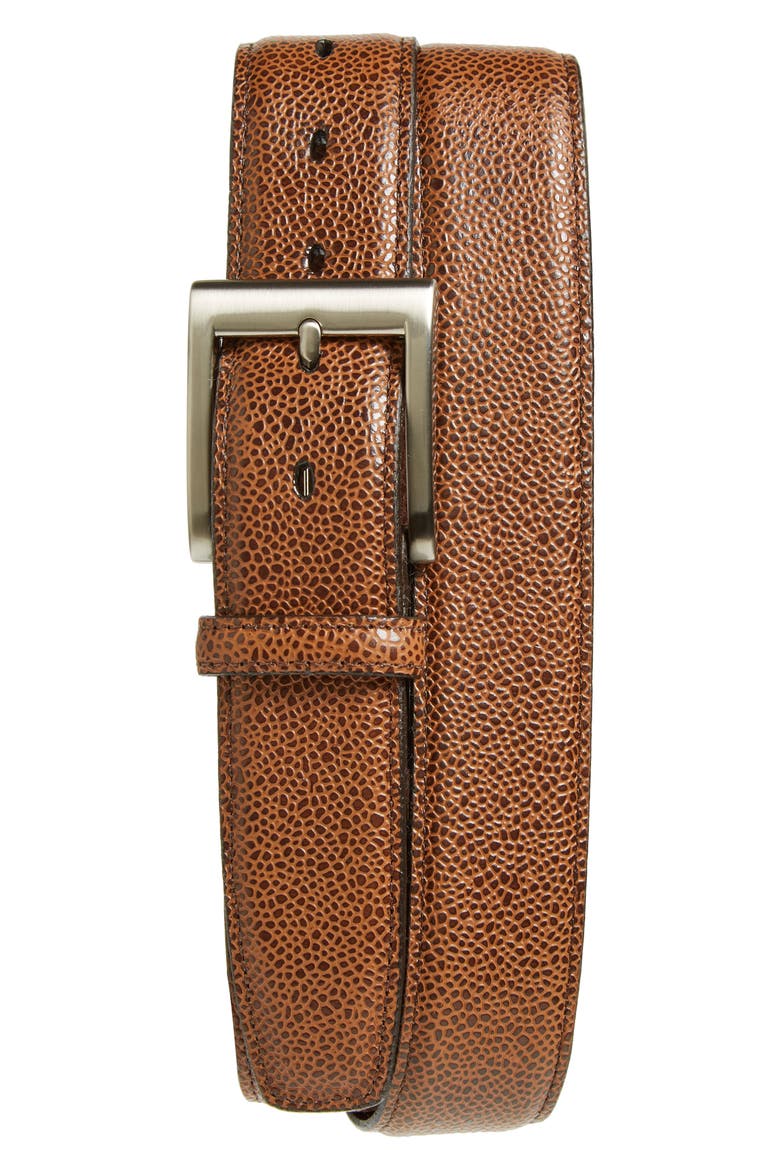 Belts Basketball Grain Leather Belt, Main, color, TAN