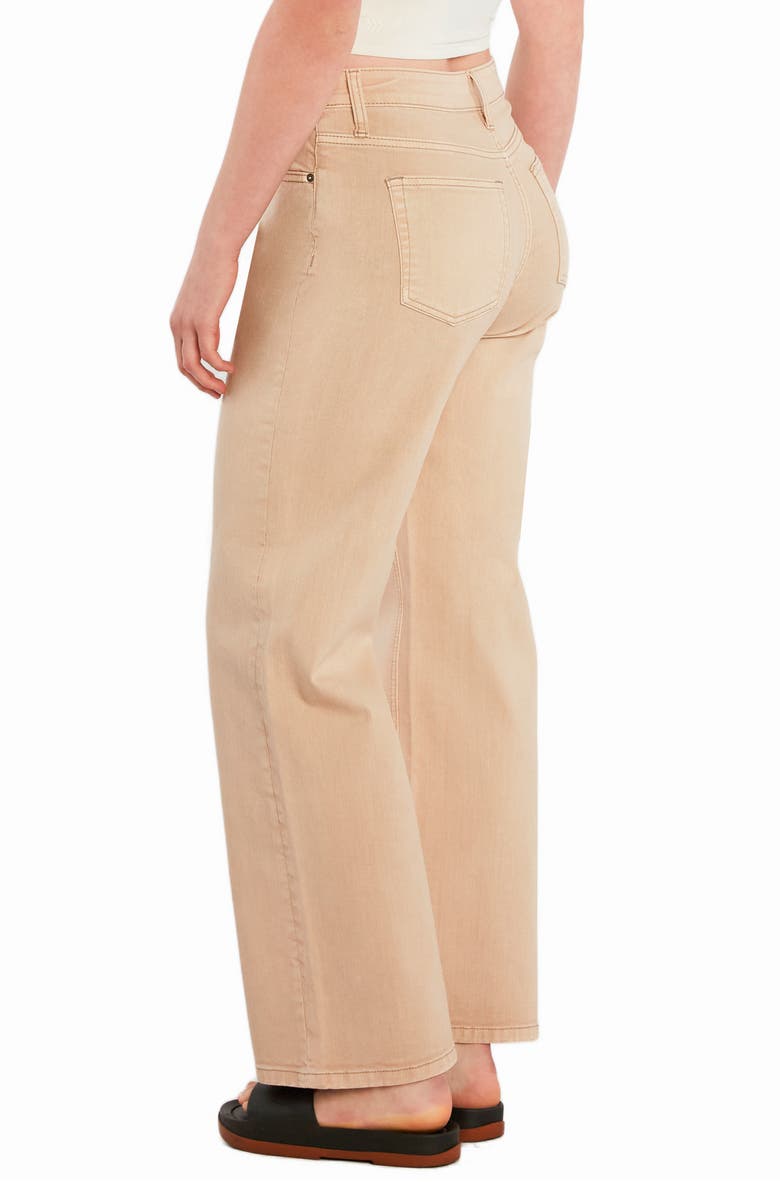 HINT OF BLU Clever Ripped High Waist Wide Leg Jeans, Alternate, color, Toffee Light