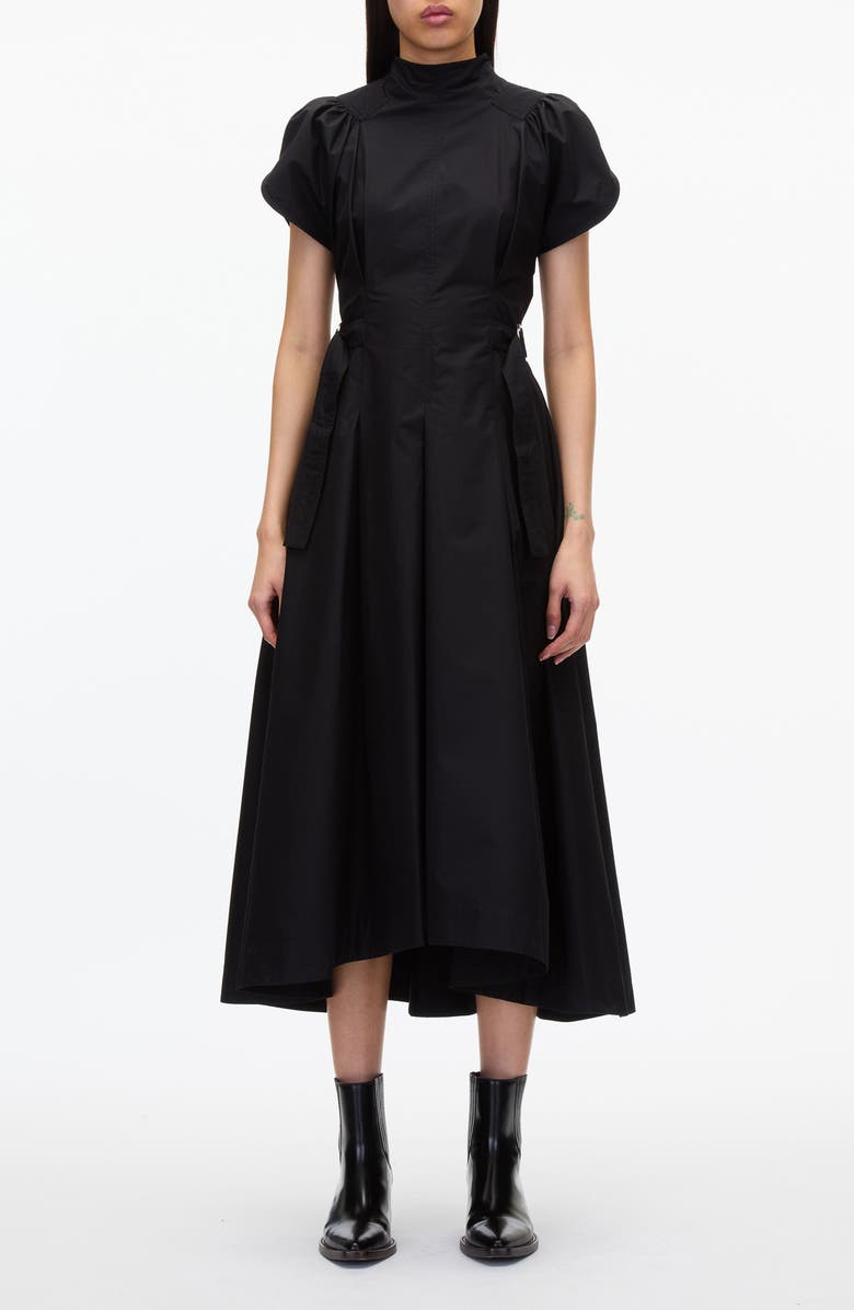 3.1 Phillip Lim Poplin Flare Dress, Main, color, Black
