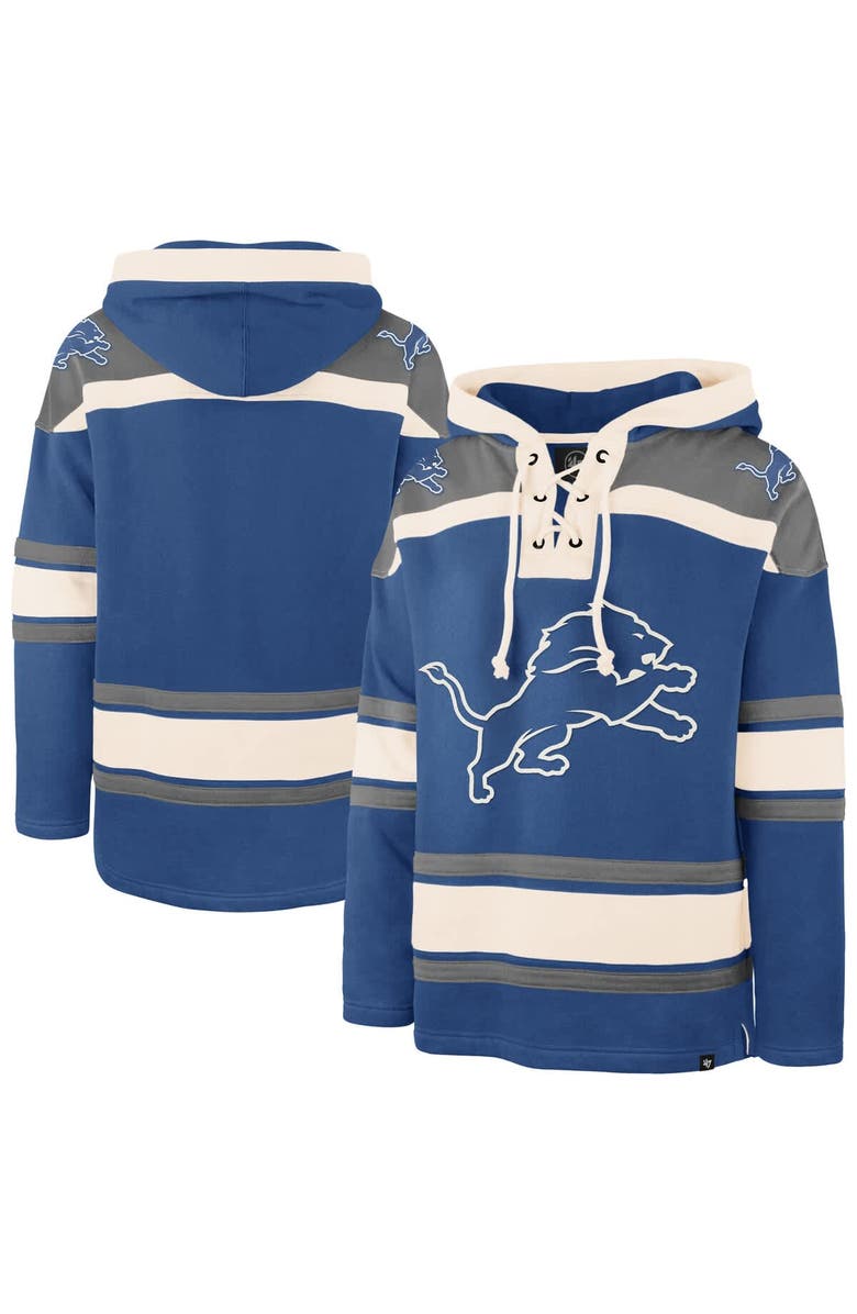 '47 Men's '47  Blue Detroit Lions Superior Lacer Hoodie, Main, color, Blue