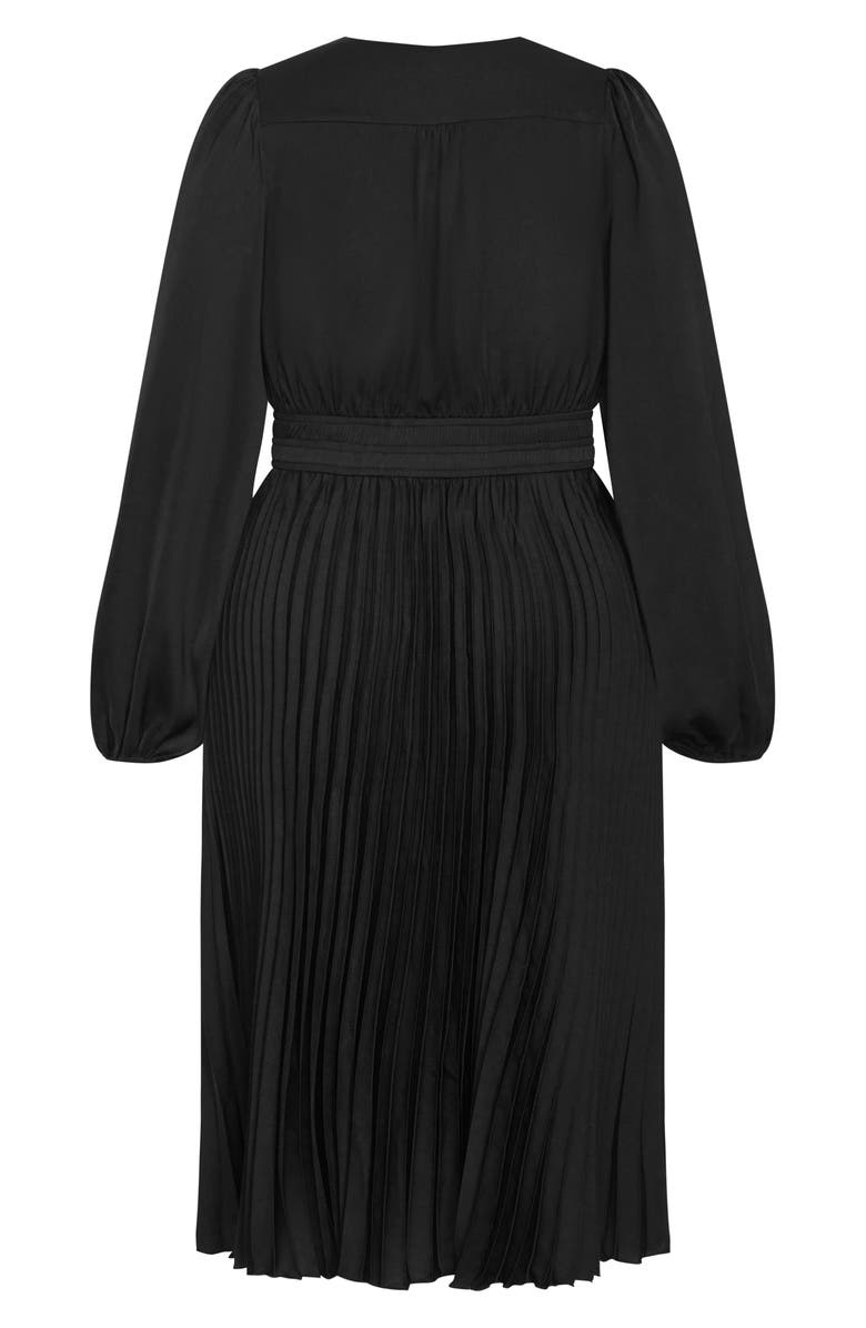 City Chic Finley Long Sleeve Satin Midi Dress, Alternate, color,