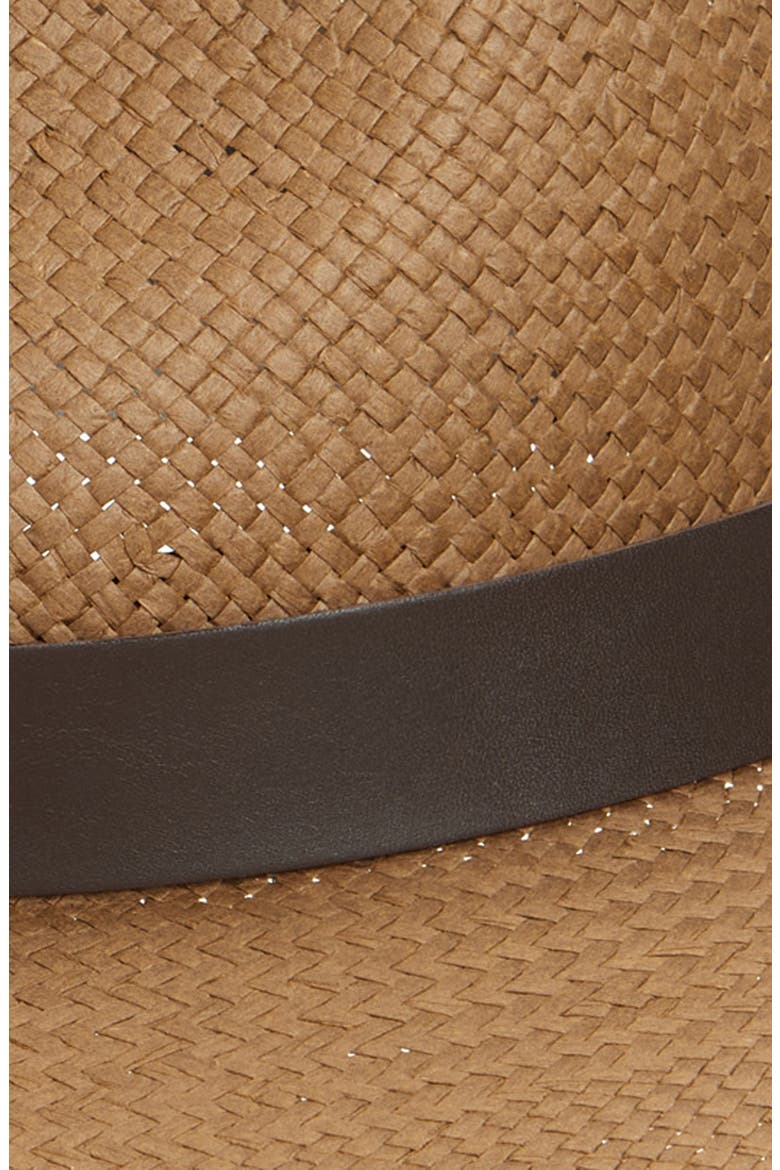 Packable Straw Fedora, Alternate, color, BROWN