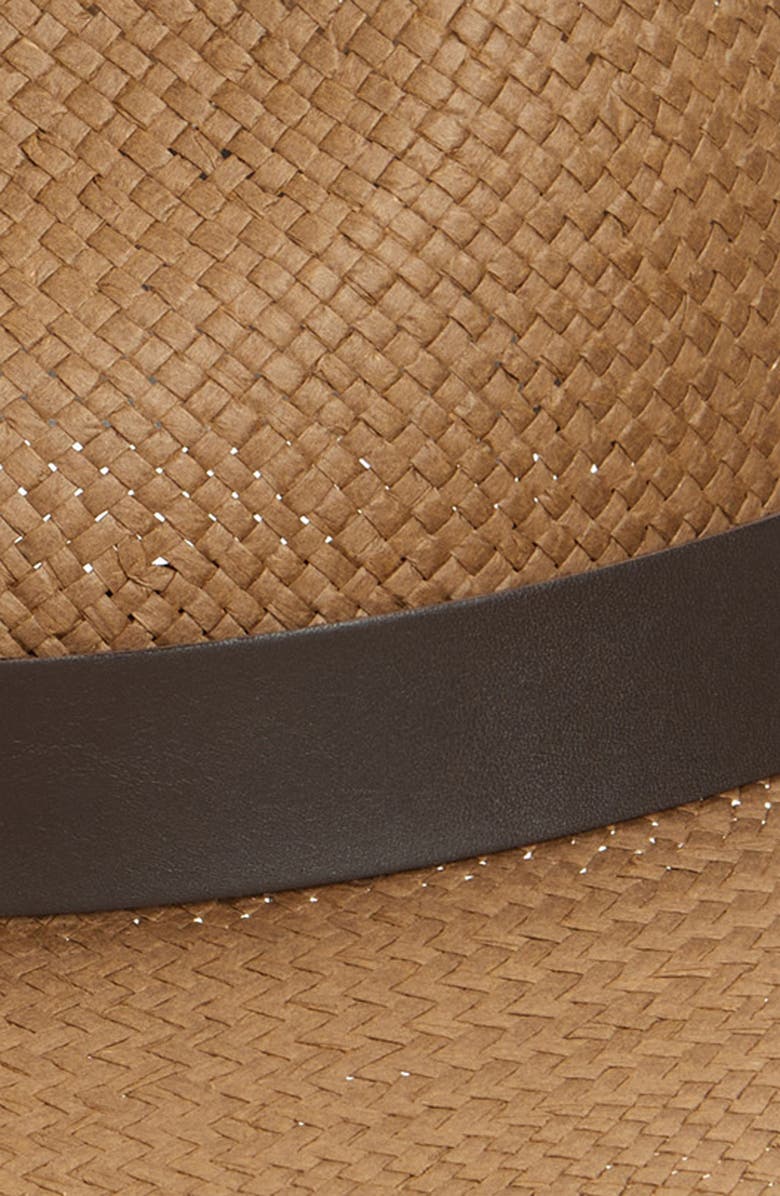 Janessa Leoné Packable Straw Fedora, Alternate, color, Brown