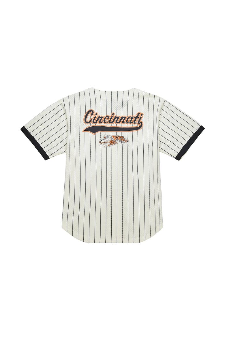 Mitchell & Ness Men's Mitchell & Ness Cream Cincinnati Bengals Final Seconds Vintage Logo Mesh Button-Up Shirt, Alternate, color, Cream