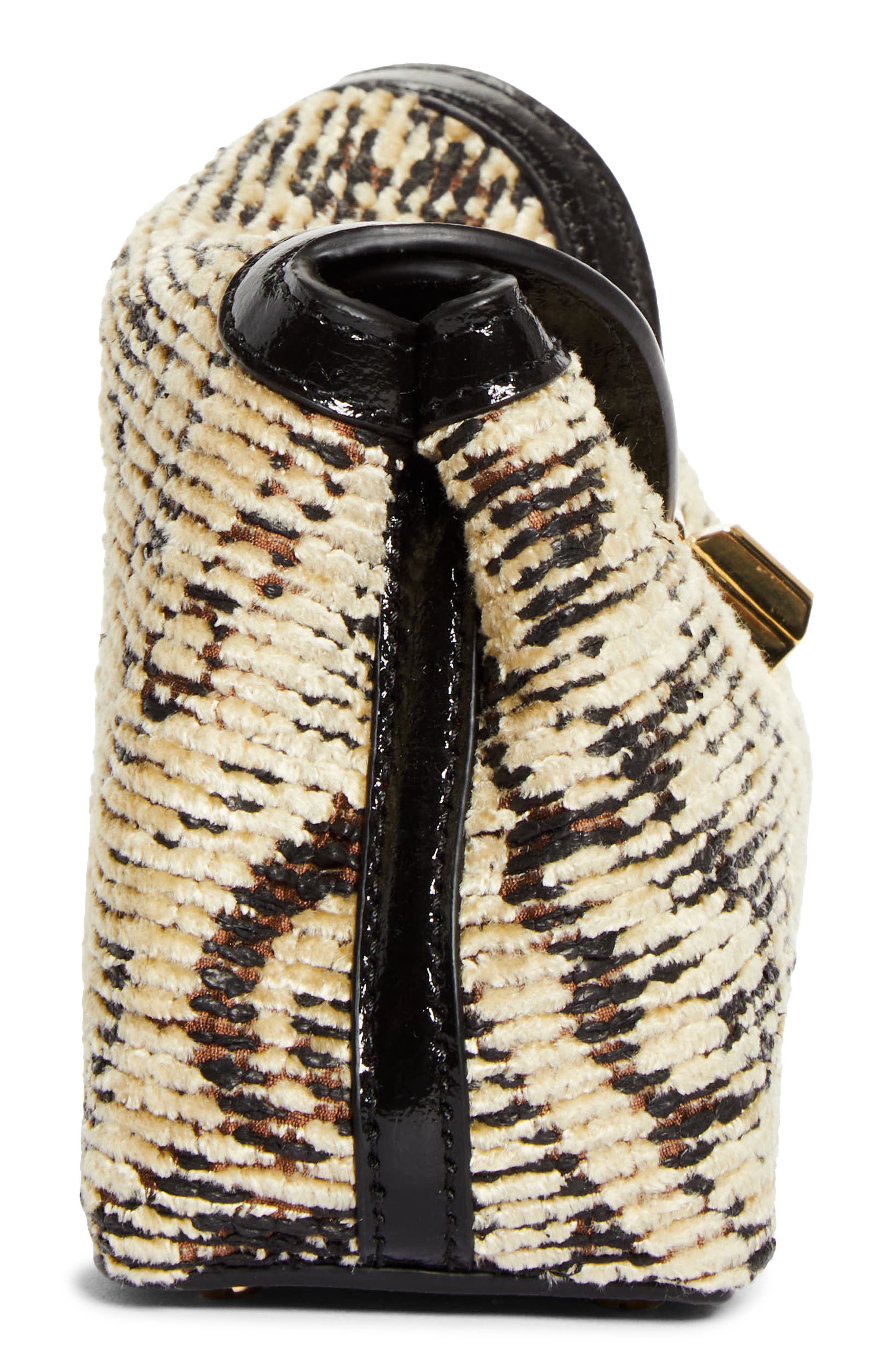 Mini T-Lock Paisley Jacquard Clutch, Alternate, color, RYE/ BLACK