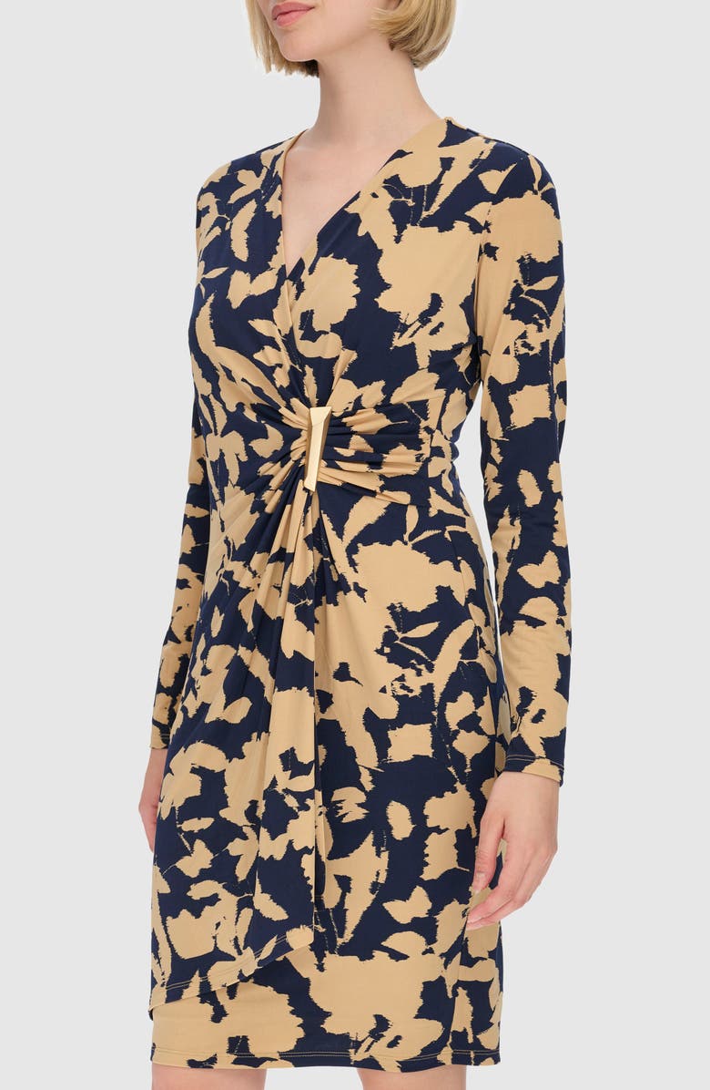 Calvin Klein Floral Long Sleeve Side Bar Dress, Alternate, color, 