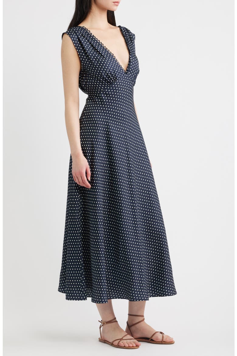 Tahlia Silk Blend Midi Dress, Alternate, color, HEPBURN DOT