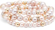 Nordstrom Set of 3 Faux Pearl Stretch Bracelets
