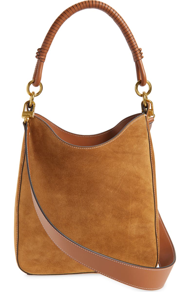 STAUD Mel Suede Shoulder Bag, Alternate, color, Truffle