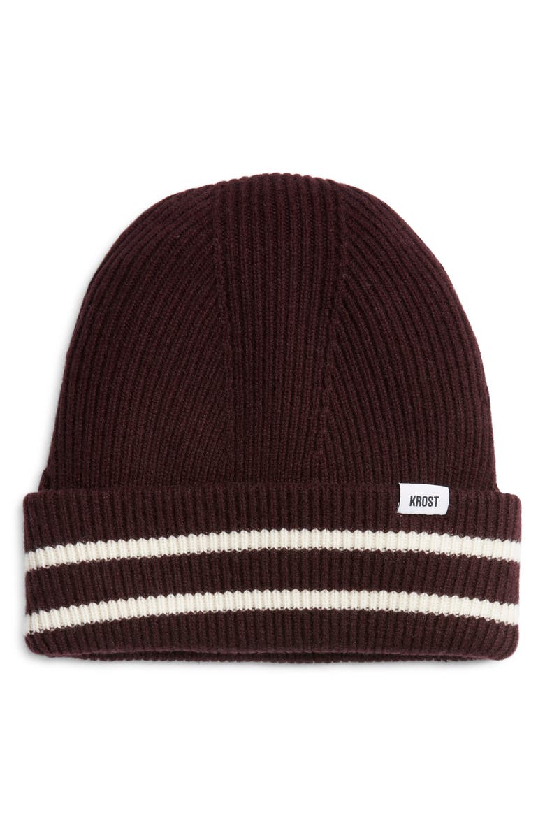KROST Stripe Wool Beanie, Main, color, Demitasse