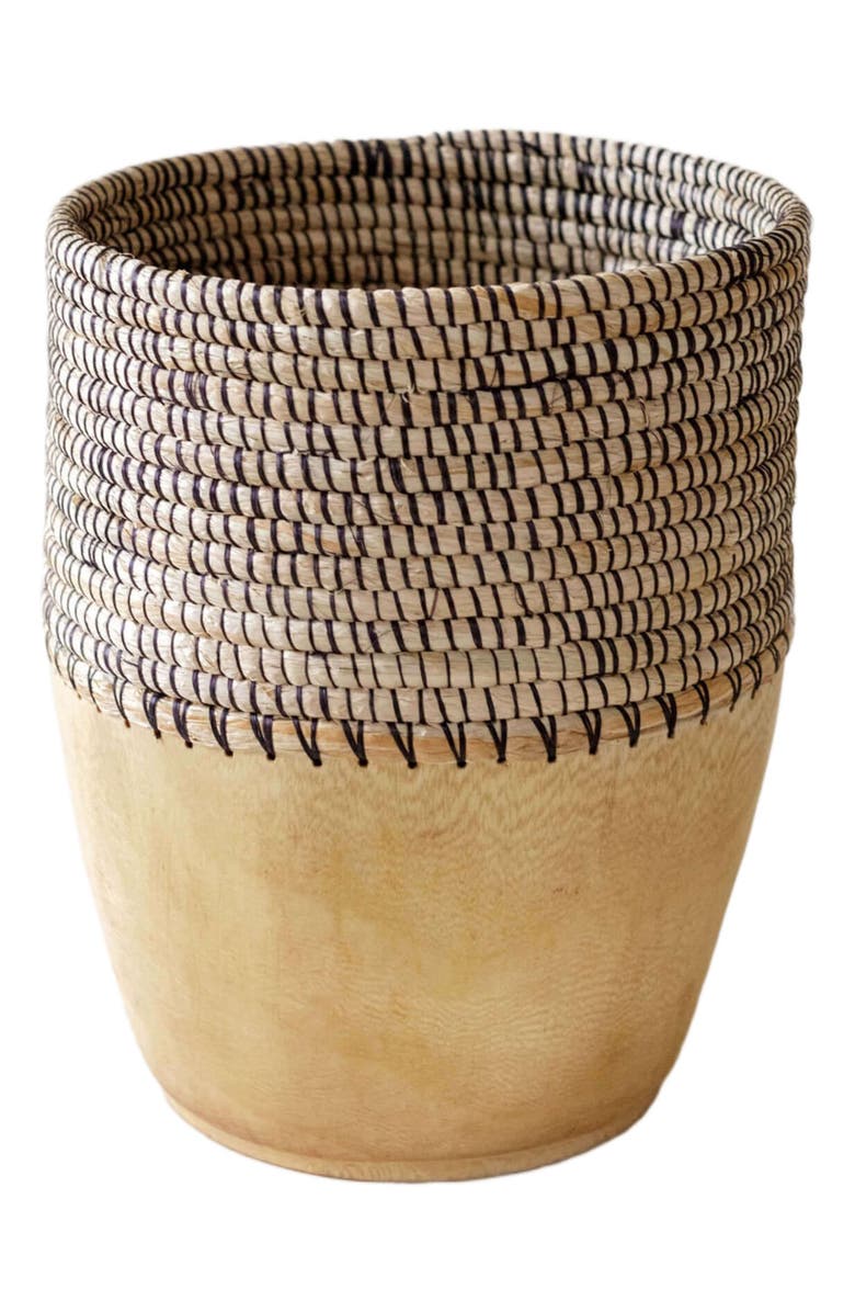 indego africa Copabu Wooden + Woven Tall Vessel, Main, color, 