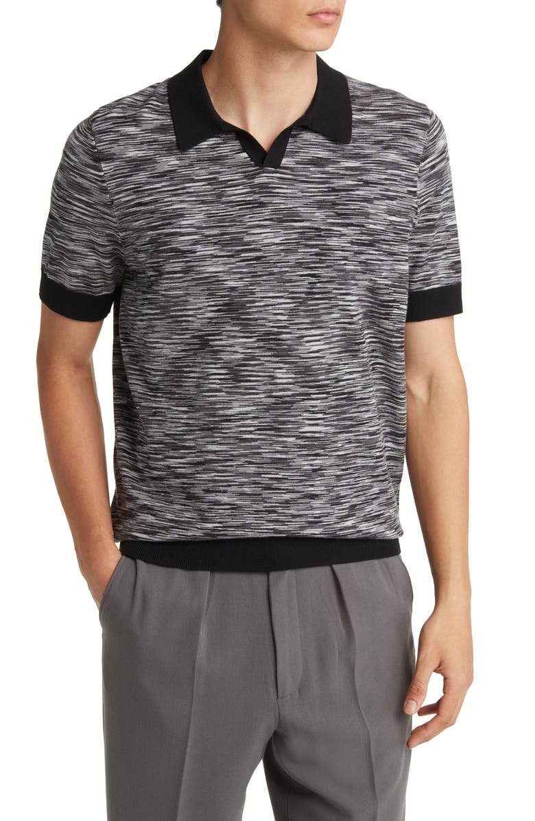 Open Edit Space Dye Johnny Collar Polo Sweater, Main, color,