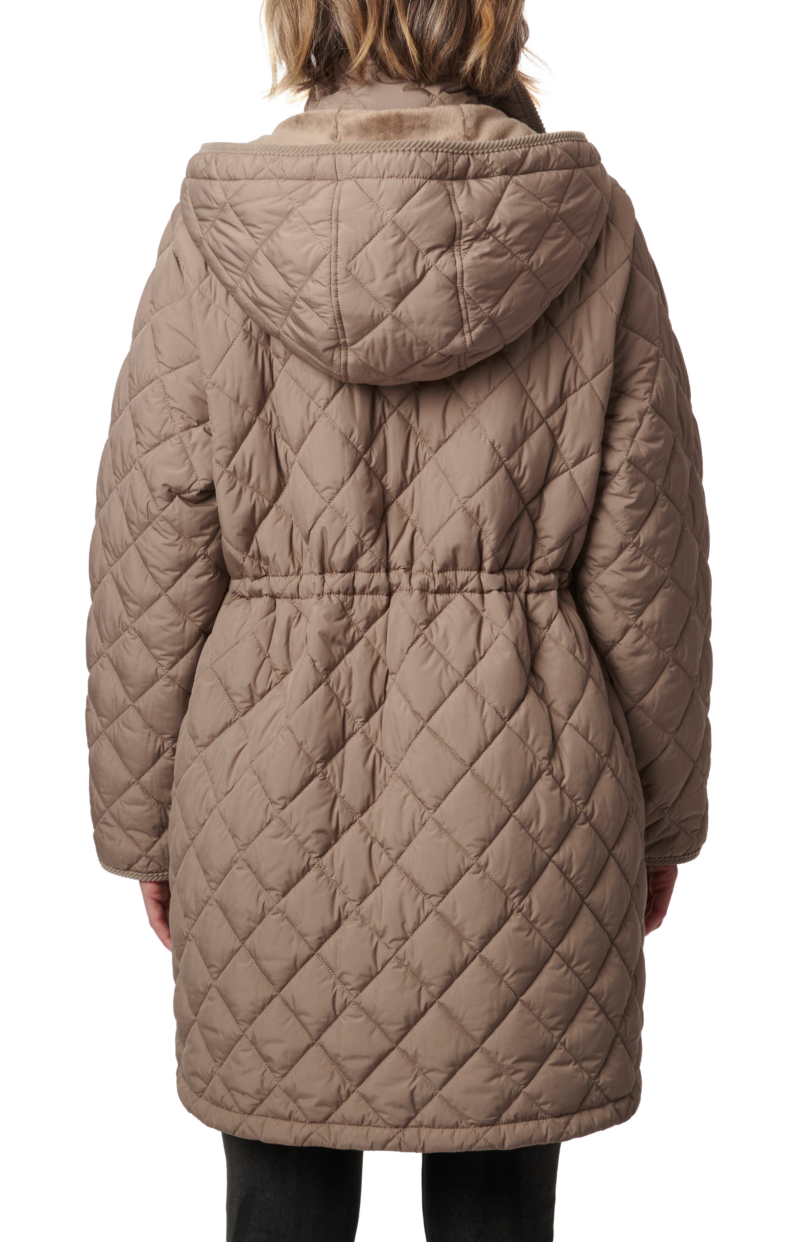 Diamond Quilted Hooded Puffer Coat - image 4
