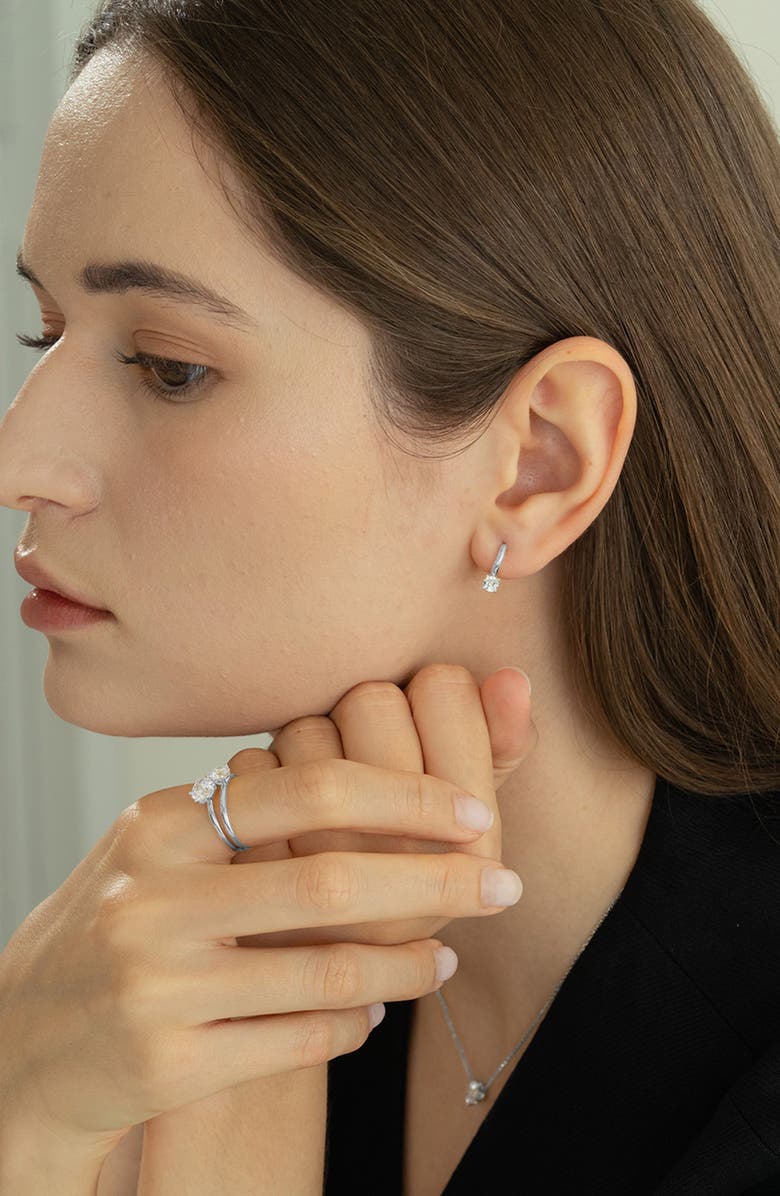 Bearfruit Jewelry Sterling Silver 18k Gold Plated Anastasia Huggies Holiday Gift Idea, Alternate, color, Silver