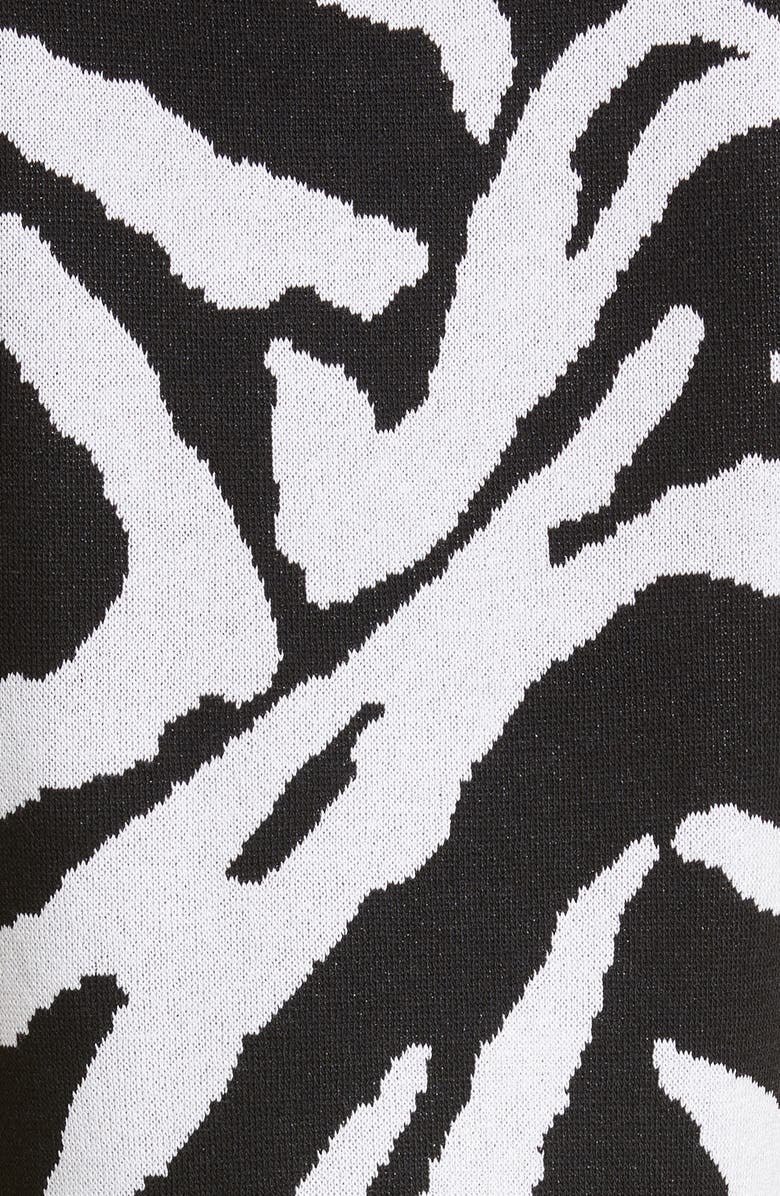 Misook Zebra Swirl Knit Top, Alternate, color, Black/White