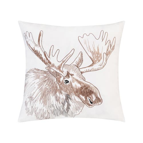 C & F Home C&f Home Moose Portrait Indoor/outdoor Embroidered Accent Throw Pillow 18" X 18" In Animal Print