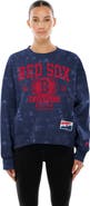 New Era Women's New Era  Navy Boston Red Sox Throwback Oversized Boxy Sweatshirt