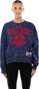 New Era Women's New Era Navy Boston Red Sox Throwback Oversized Boxy Sweatshirt