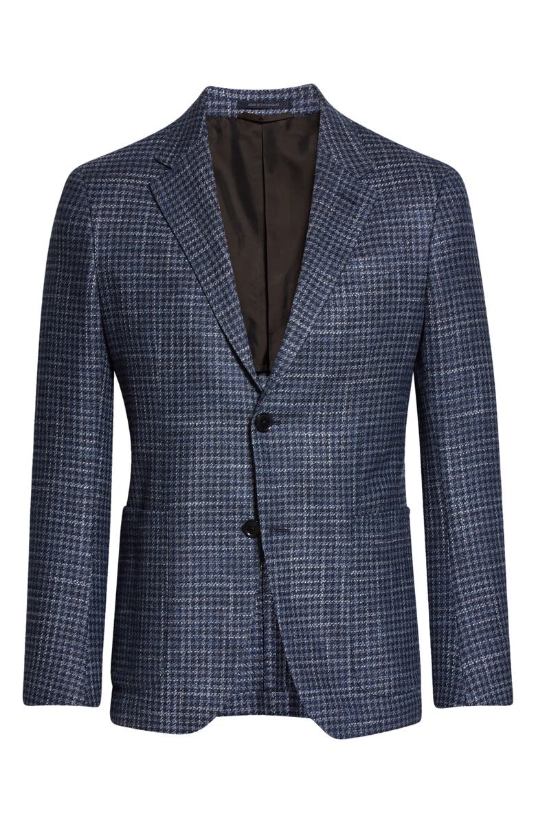 ZEGNA Crossover Micro Check Wool, Silk & Cashmere Sport Coat, Alternate, color, Blue