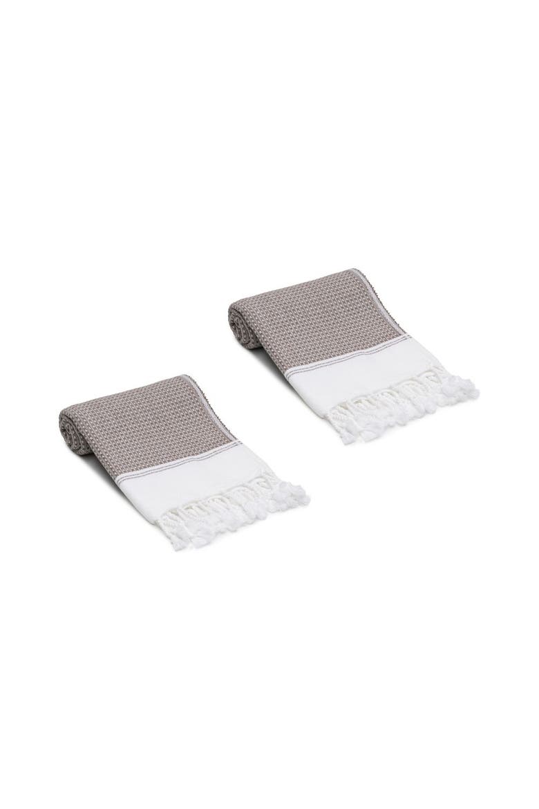 Pria Turkish Cotton Hand Towels - Set of 2, Main, color, Taupe Brown