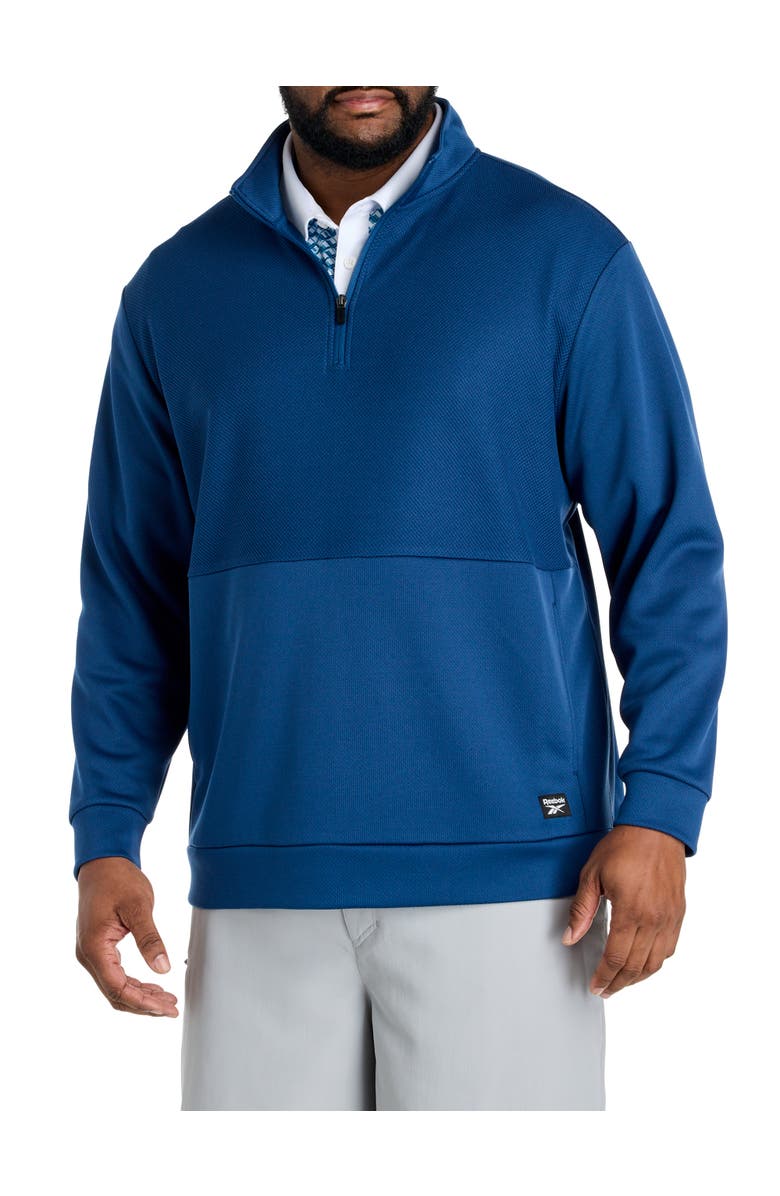 Reebok Big & Tall Performance Double-Knit 1/4-Zip Pullover, Main, color, Batik Blue
