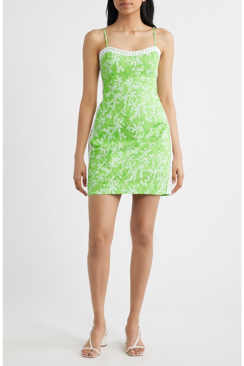 Shelli Floral Print Minidress, Main, color, CROCODILE GREEN LIZA OVERPRINT