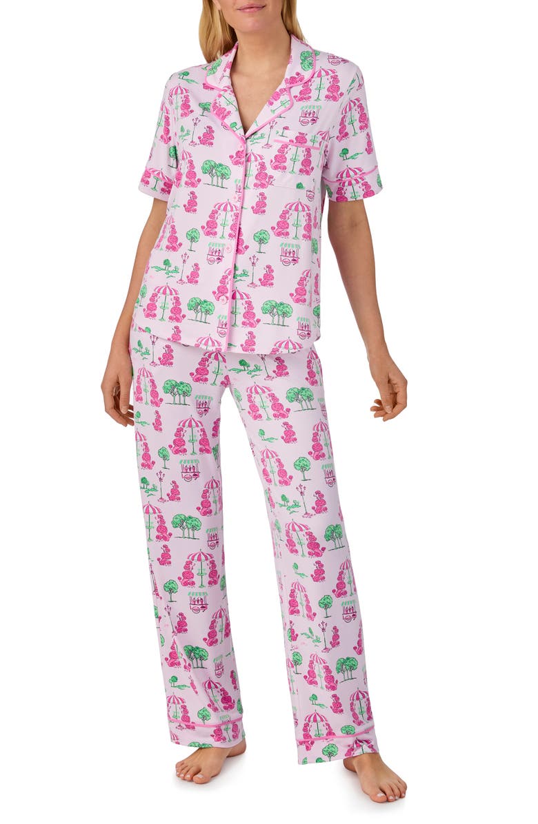 Room Service Pjs Piped Print Pajamas, Main, color, Blush