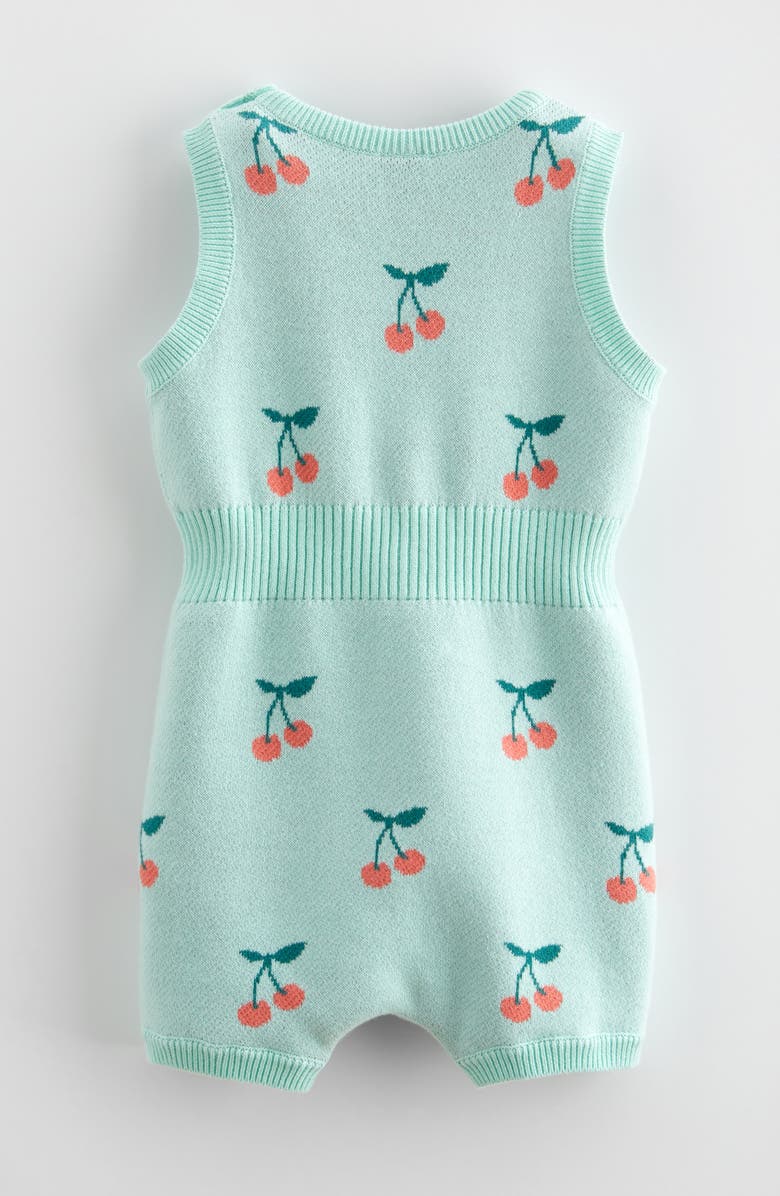 Tucker + Tate Ribbed Waist Cotton Romper, Alternate, color, Green Yucca Cherries