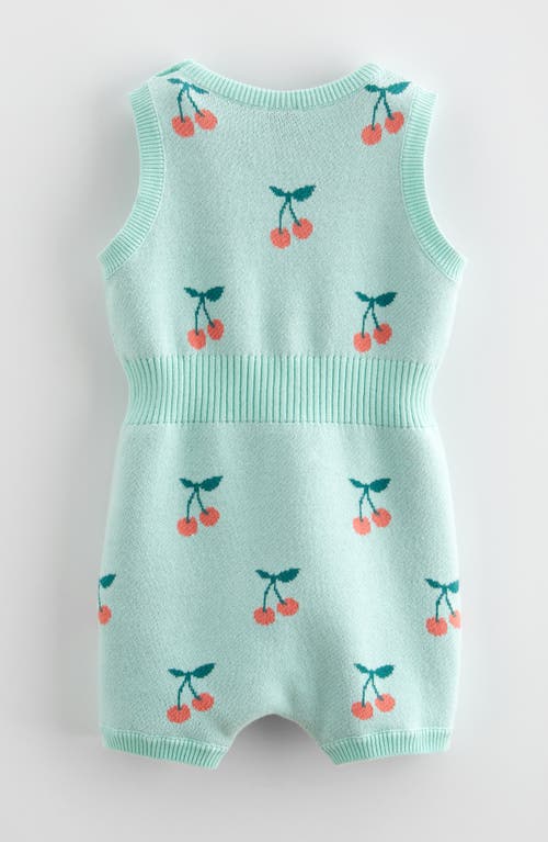 Shop Tucker + Tate Ribbed Waist Cotton Romper In Green Yucca Cherries