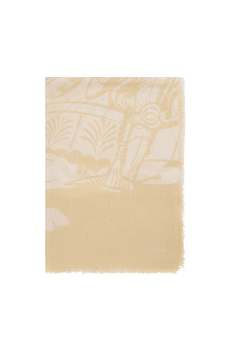 Burberry EKD Wool Scarf, Alternate, color, Sand