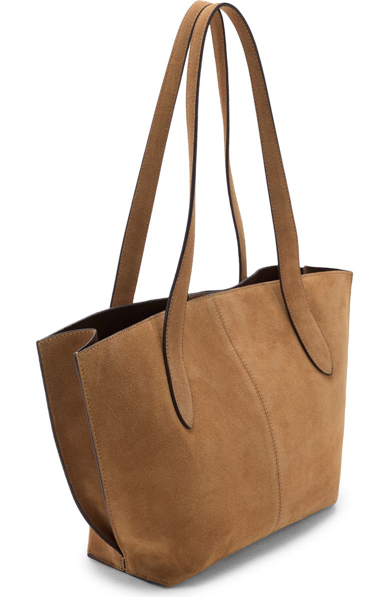 MANGO Mini Suede Shopper Bag, Alternate, color,