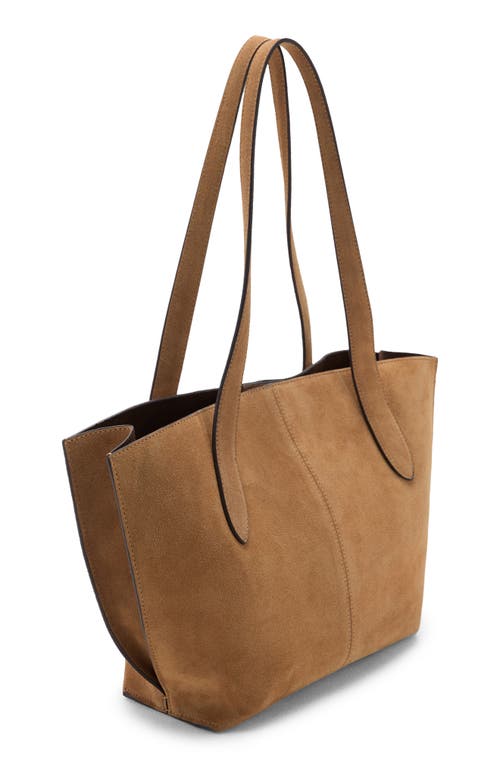 Mango Mini Suede Shopper Bag In Brown
